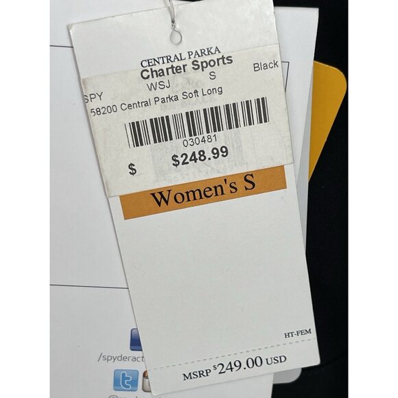 Spyder Parka Jacket Womens Size Small Black Hooded Full Zip Long Coat - Picture 6 of 10